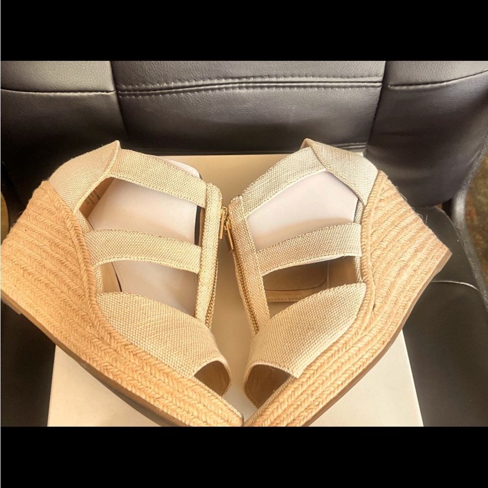 A New Day Cream Colored Carla Espadrille Wedge